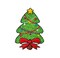 Christmas Tree, Shimmery Confetti, Embroidered, Iron on Patch